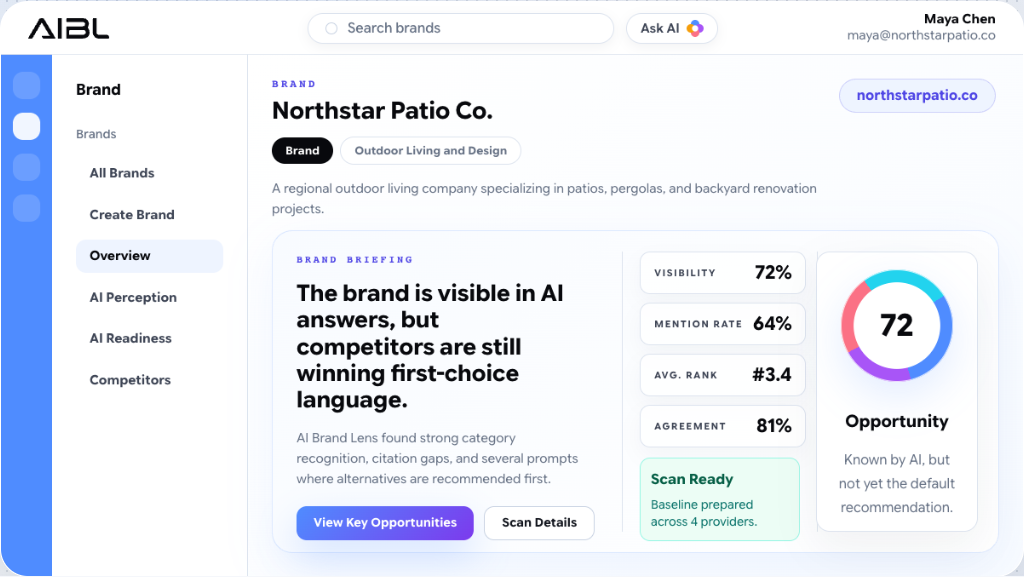 AI Brand Lens product interface